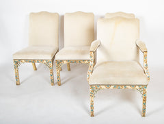 Set of 8 George III Style Dining Chairs with Paint Decorated Surfaces