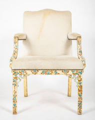 Set of 8 George III Style Dining Chairs with Paint Decorated Surfaces