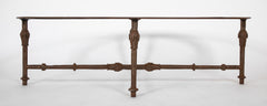 A Mid-Century Iron and Glass Oval Coffee Table