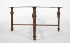 A Mid-Century Iron and Glass Oval Coffee Table