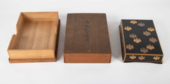 Black Lacquer Japanese Ink Stone Box in Presentation Case