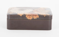 Japanese Black Lacquer Box with Silver Inlay