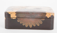 Japanese Black Lacquer Box with Silver Inlay