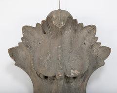 Carved and Painted Wood Architectural Element in the Form of a Mask
