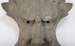 Carved and Painted Wood Architectural Element in the Form of a Mask