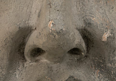 Carved and Painted Wood Architectural Element in the Form of a Mask