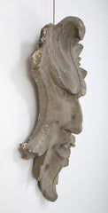 Carved and Painted Wood Architectural Element in the Form of a Mask