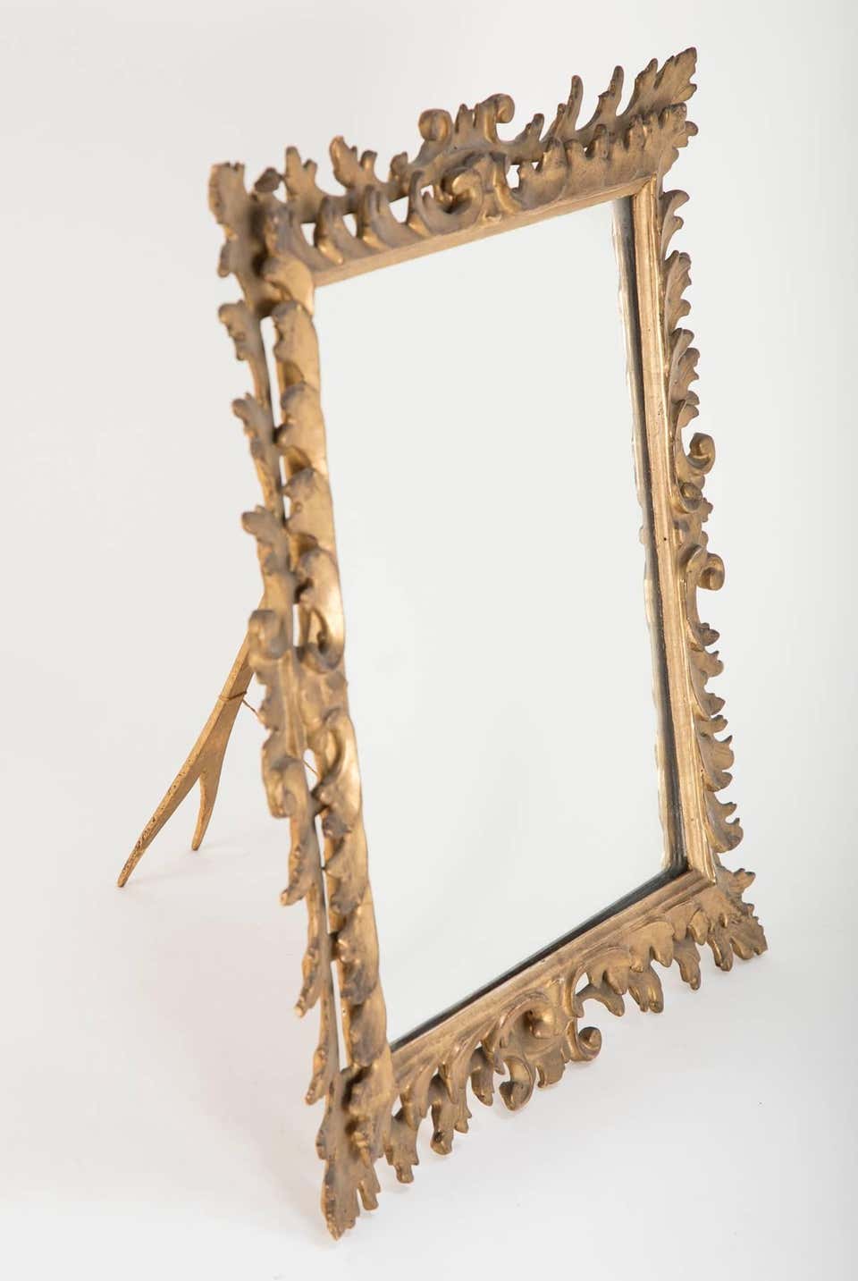 Italian Rococo Giltwood Tabletop Vanity Mirror