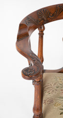 English George II Chippendale Mahogany Ball & Claw Corner Chair