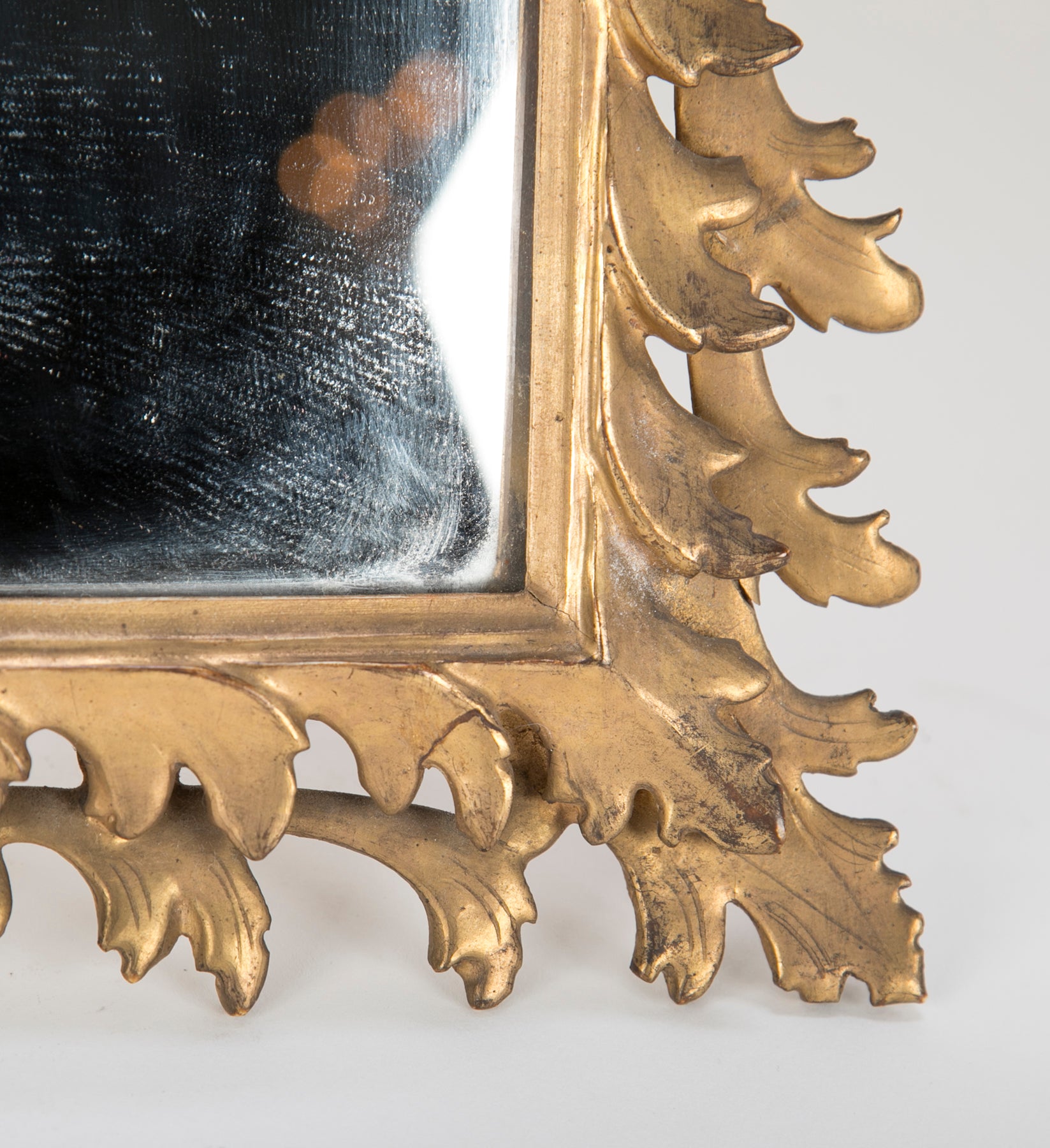 Italian Rococo Style Gilt Wood Vanity Mirror