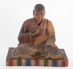 Japanese Carved Wooden Monk