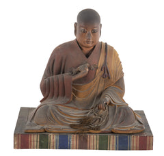 Japanese Carved Wooden Monk