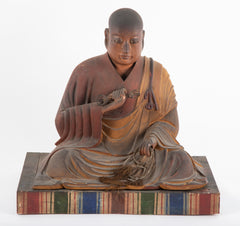 Japanese Carved Wooden Monk