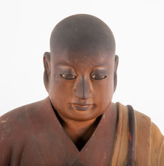 Japanese Carved Wooden Monk