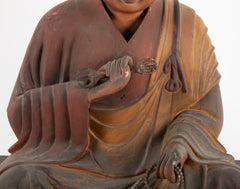 Japanese Carved Wooden Monk