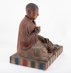 Japanese Carved Wooden Monk