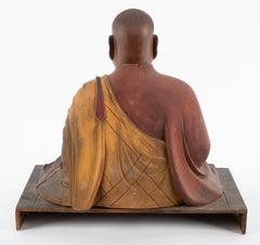 Japanese Carved Wooden Monk