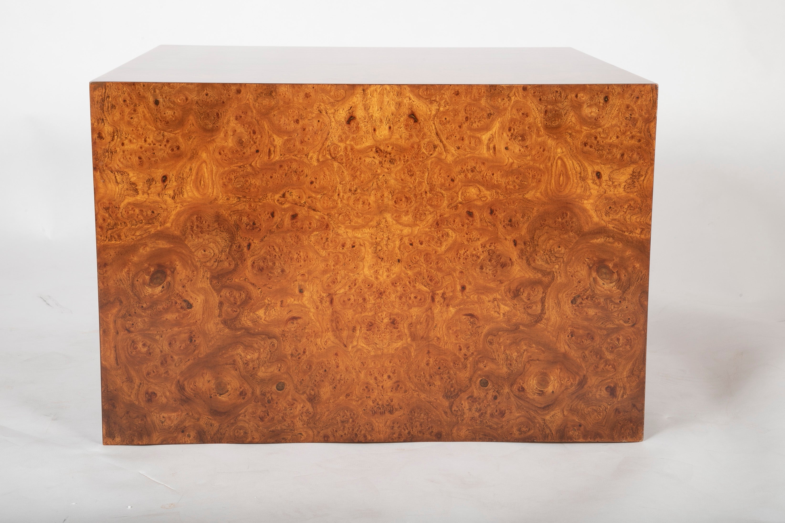 A Burl Pedestal End Table Attributed to Milo Baughman