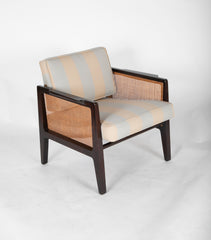 Caned and Ebonized Arm Chair Designed by Edward Wormley