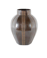 Large Bronze Six-Corned Flower Vase with Chain Pattern by Aida Tomiyasu