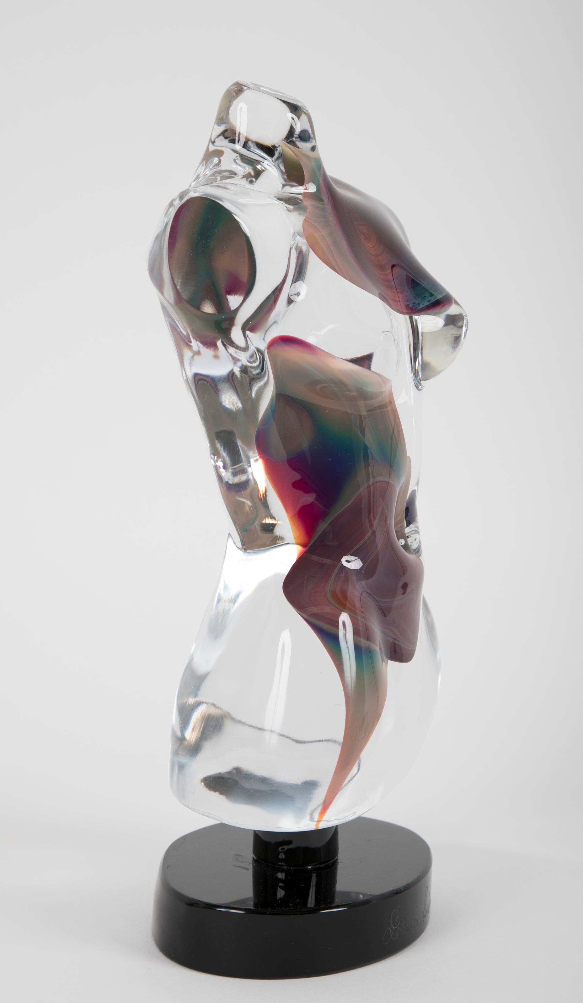 Murano  Calcedonia Glass Sculpture Signed Dino Rosin