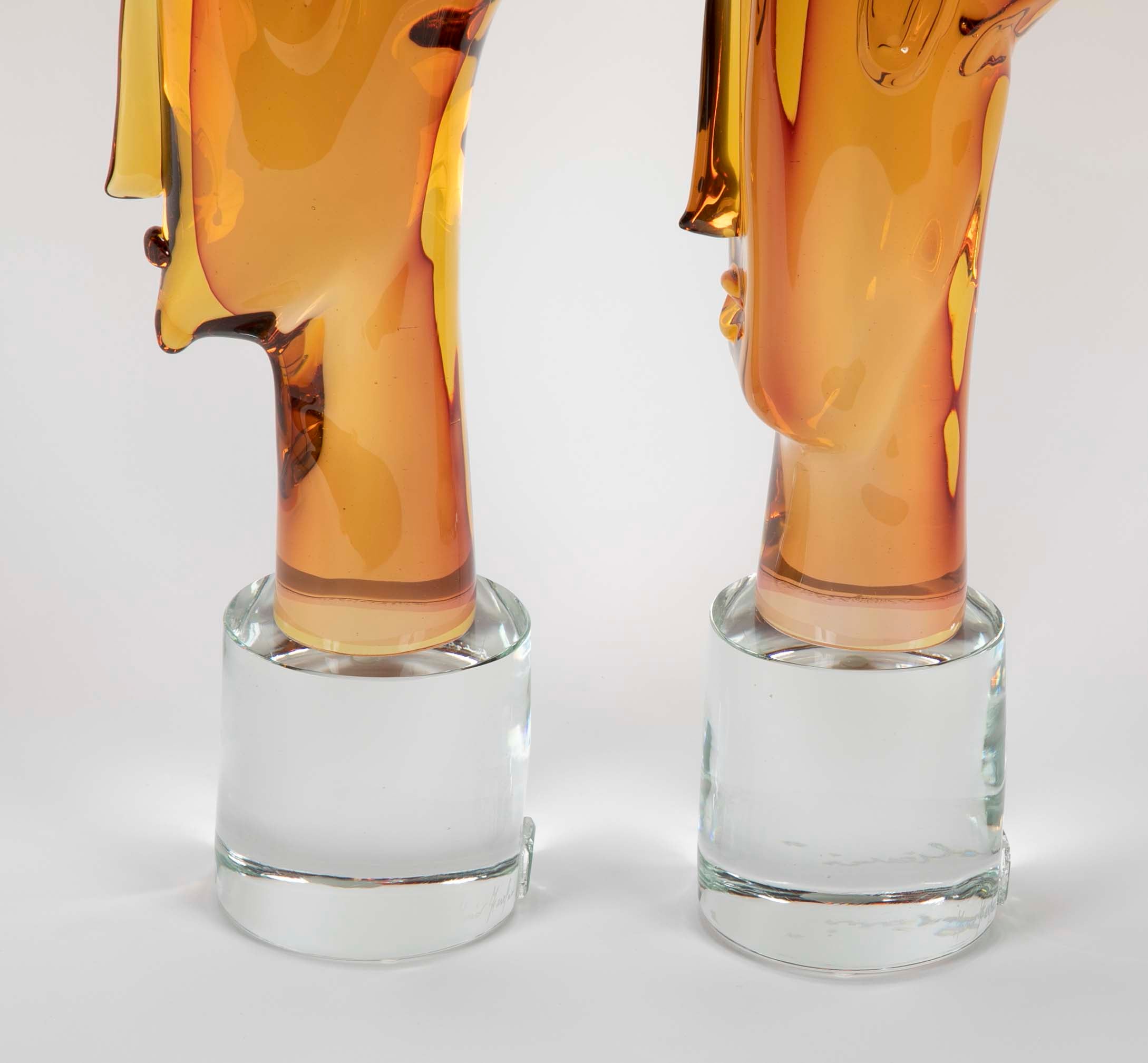 Homage to Amedeo Modigliani Pair of Murano Glass Figures