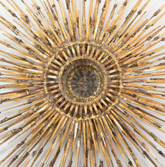 Stunning Mid-Century Modern Gilt Iron Wall Sculpture by William Bowie
