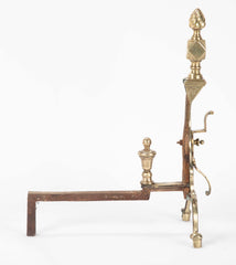 Pair of 19th Century English Etched Brass Andirons