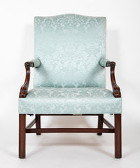 Pair of George III Period Mahogany Gainsboro Armchairs