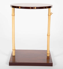 Japanese Pine and Bamboo and Lacquered Side Table