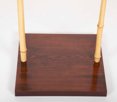 Japanese Pine and Bamboo and Lacquered Side Table