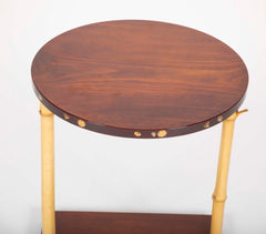 Japanese Pine and Bamboo and Lacquered Side Table