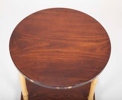 Japanese Pine and Bamboo and Lacquered Side Table