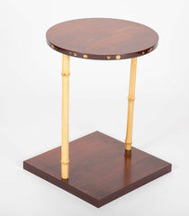 Japanese Pine and Bamboo and Lacquered Side Table