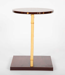Japanese Pine and Bamboo and Lacquered Side Table