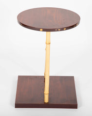 Japanese Pine and Bamboo and Lacquered Side Table