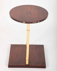 Japanese Pine and Bamboo and Lacquered Side Table