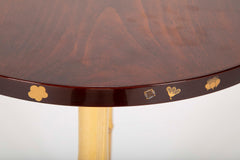 Japanese Pine and Bamboo and Lacquered Side Table