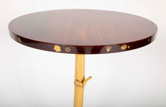 Japanese Pine and Bamboo and Lacquered Side Table