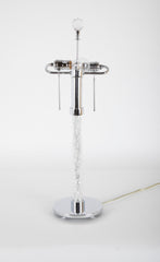 Custom Crystal & Chrome Lamps with Dramatic Chrome & Crystal Shades