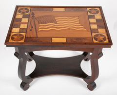 Folk Art Inlaid Table with 48 Star American Flag