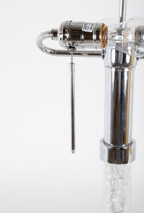 Custom Crystal & Chrome Lamps with Dramatic Chrome & Crystal Shades