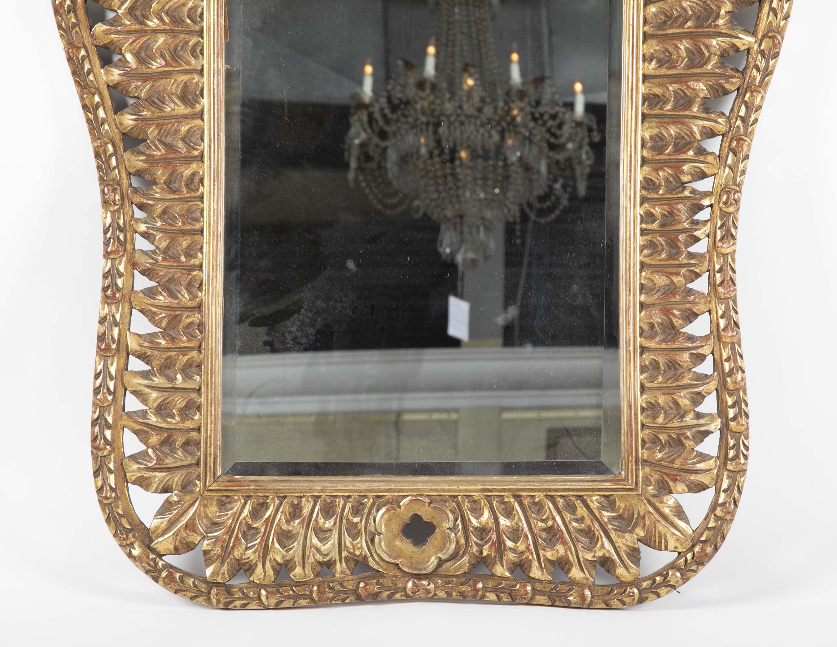 Signed Jansen Carved Gilt Feather Fantasy Mirror