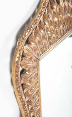 Signed Jansen Carved Gilt Feather Fantasy Mirror