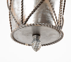 Vintage Steel Floral Chandelier with Basket, Bow Knots and Ribbons