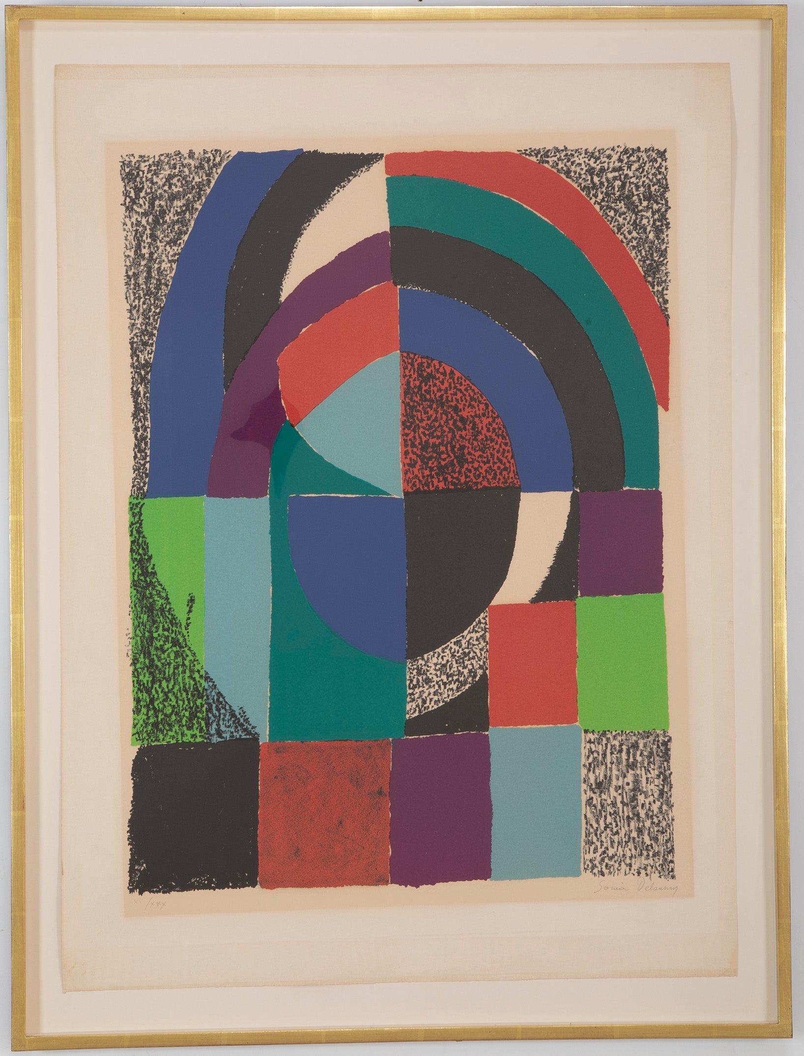 "Cathedrale, 1971" Lithograph in Colors by Sonia Delaunay