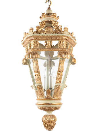 Italian Painted and Gilded Five Sided Lantern