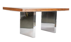 Rosewood and Chrome Executive Desk by Roger Sprunger for Dunbar