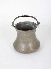 17th Century Persian Safavid Etched Copper Bucket