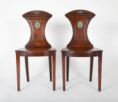 Set of Six Regency Style Mahogany Hall Chairs